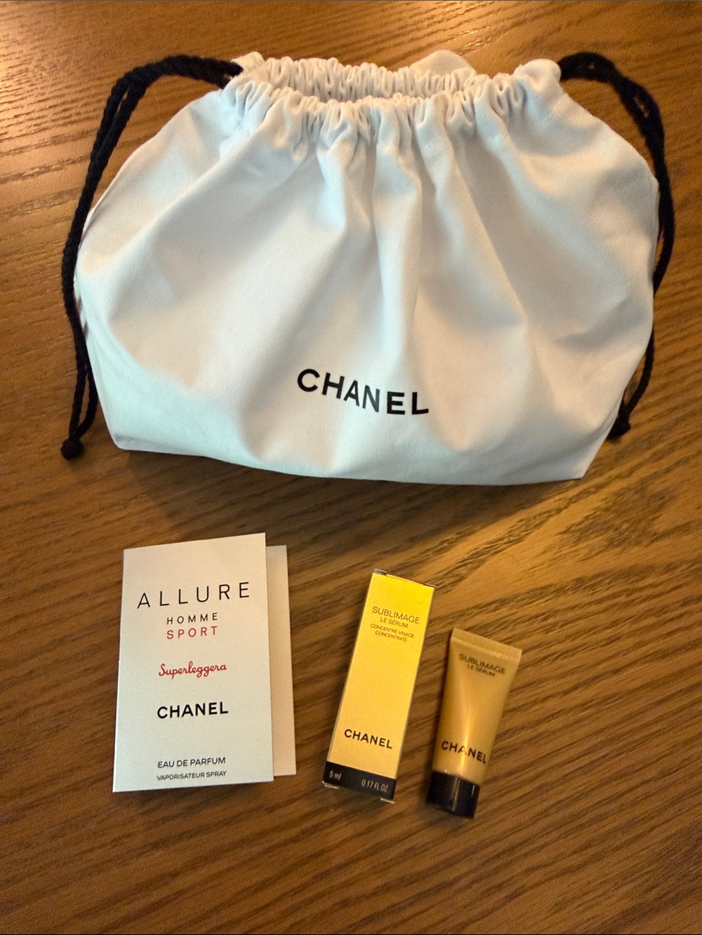 Chanel Pouch Dustbag with Samples